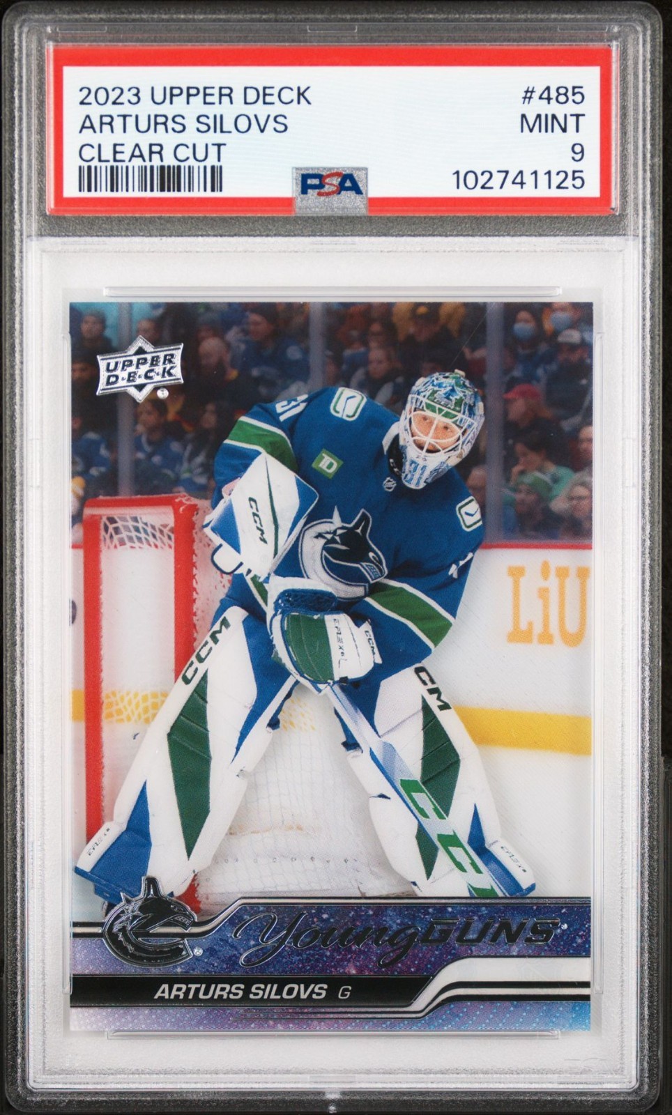 2023 Upper Deck Hockey Young Guns #485 ARTURS SILOVS CLEAR CUT PSA 9 - 102741125