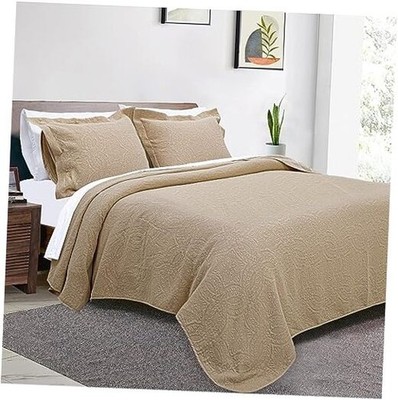  Quilts King Size Sets | 3-Piece King Quilt Set King Set Spring Field Beige