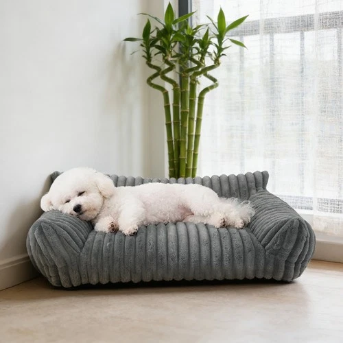 Modern Pet Sofa Low Back Lounging Bed With Removable Cushion Pillow For Dog Cat deal from eBay
