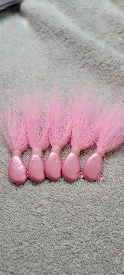 Plantillas cola de cubo rosa mostaza 3/0 gancho de agua salada. Pack de 5. Foto 2 de 3