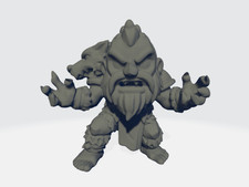 Big Head Chibi - Norse - Wolf Viking #1