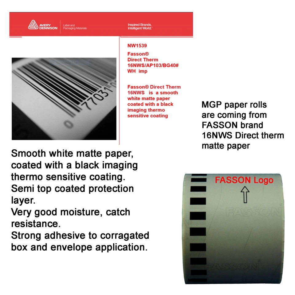 6x Compatible Brother DK-11247 White Shipping Labels 103mm x 164mm - image 4 of 4