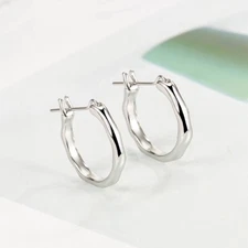 925 Sterling Silver Huggie Hinge Hoop Earrings Women Girls Jewellery Gift UK