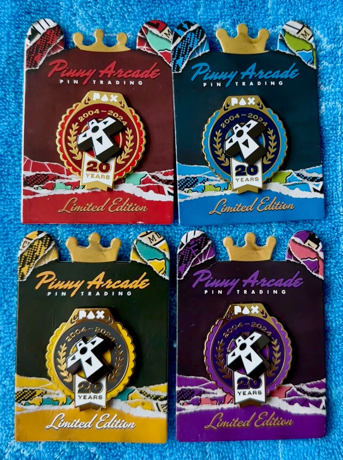 [Complete Set of 4] Pinny Arcade PAX 2024 Limited Edition LE Pins 20th ...