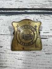 Antique Monarch Visible Typewriter Brass Advertising Office Desk Paper Bill Clip thumbnail