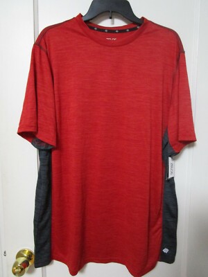 NWT Men's ZELOS Red & Gray Wicks & Dries Shirt Size Large Tall - MSRP $35
