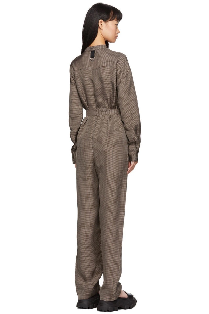 Tibi Walden Cupro Jumpsuit Brown Multi SIZE