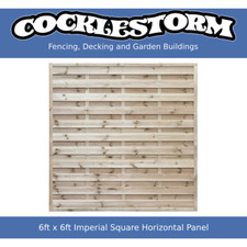 6ft High x 6ft Wide Timber European Square Horizontal Garden Fence Panel