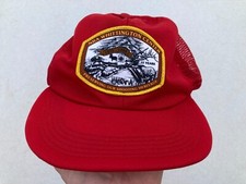 NRA Whittington Center Red SnapBack Hat Cap Vintage 1990s Trucker Mesh Back
