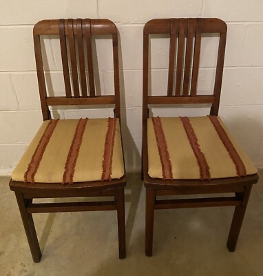 1930’s Louis Rastetter Sons Solid Kumfort Solid Wood Folding Chairs  Model#3915