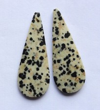 36.90 Cts Natural Dalmation Jasper 43.7mm X 16.3m each Cabochon Loose Match Pair