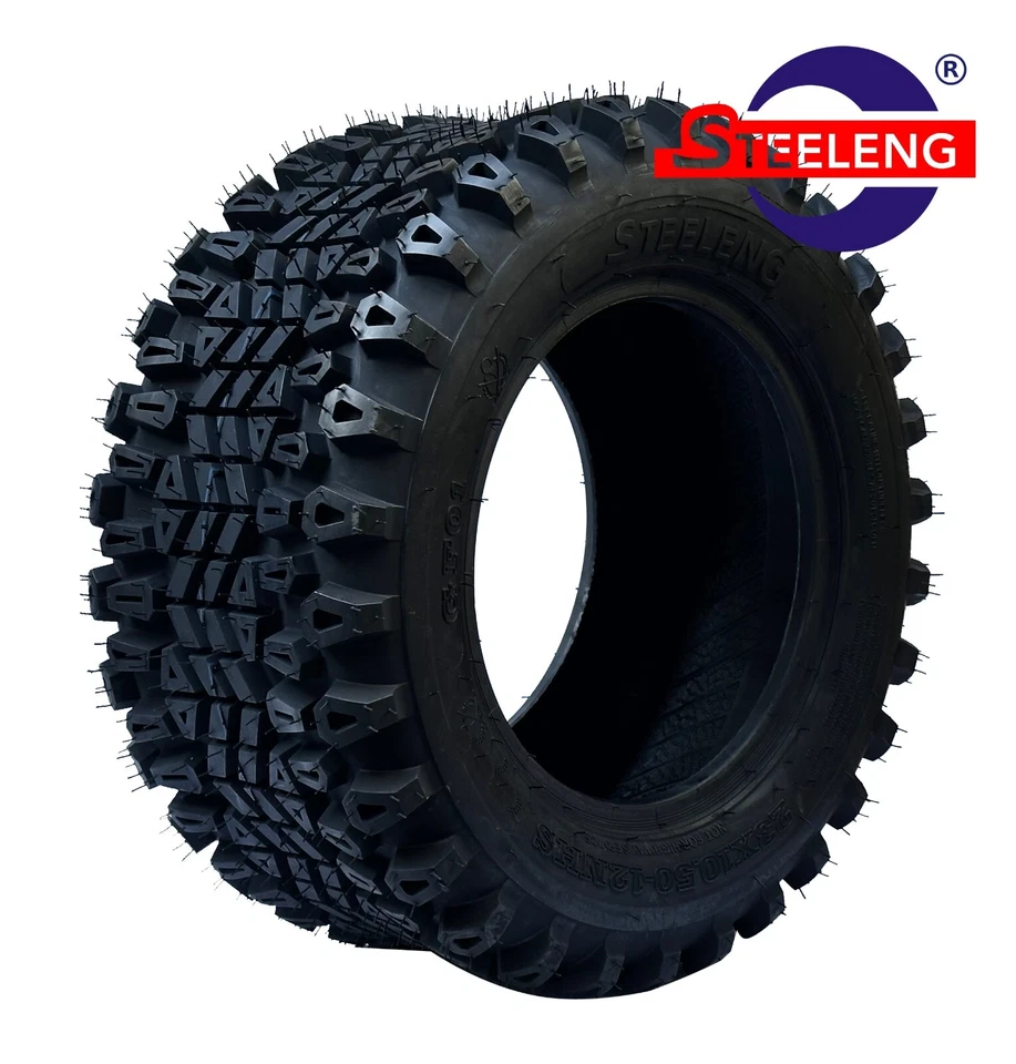 GOLF CART 12"x7" Black VENOM WHEELS / RIMS and 23" All Terrain TIRES x4 Foto 2 de 4