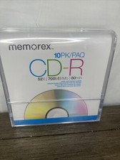 Memorex CD-R 10 Pack with sleeve 16x 4.7 GB 80 Minute - Unopened New Old Stock