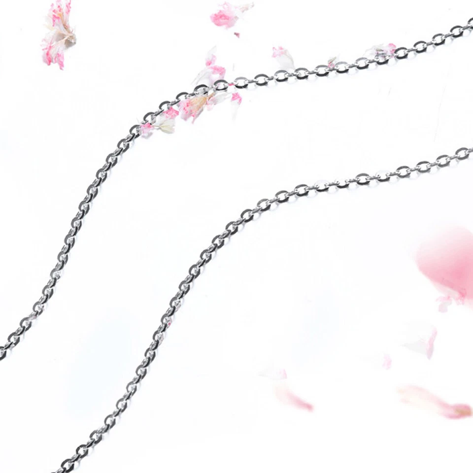 Fine Jewelry fo Women Wedding 18Karat White Gold Necklace 18K Rolo Chain 40-45CM - Image 4 of 4