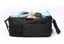 Aidia Deluxe Stroller Bag with Zipper Pocket, Black, Small