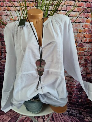 Comma Tunika Bluse Shirt Oberteil weiß Langarm 36 bis 46 Damen (940) NEU
