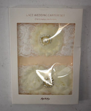 Miss To Mrs Lace Wedding Garter Set Ivory White Bridal Keepsake New In Box