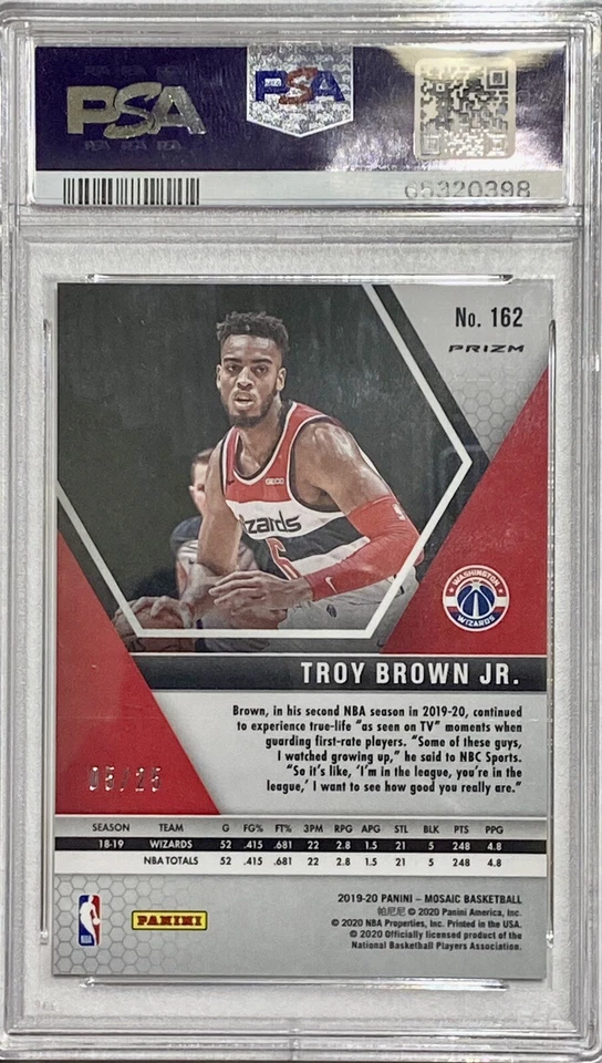 2019 Panini Mosaic #162 Troy Brown Jr. Orange Fluorescent #5/25 PSA 10 Gem Mint - Image 2 of 4