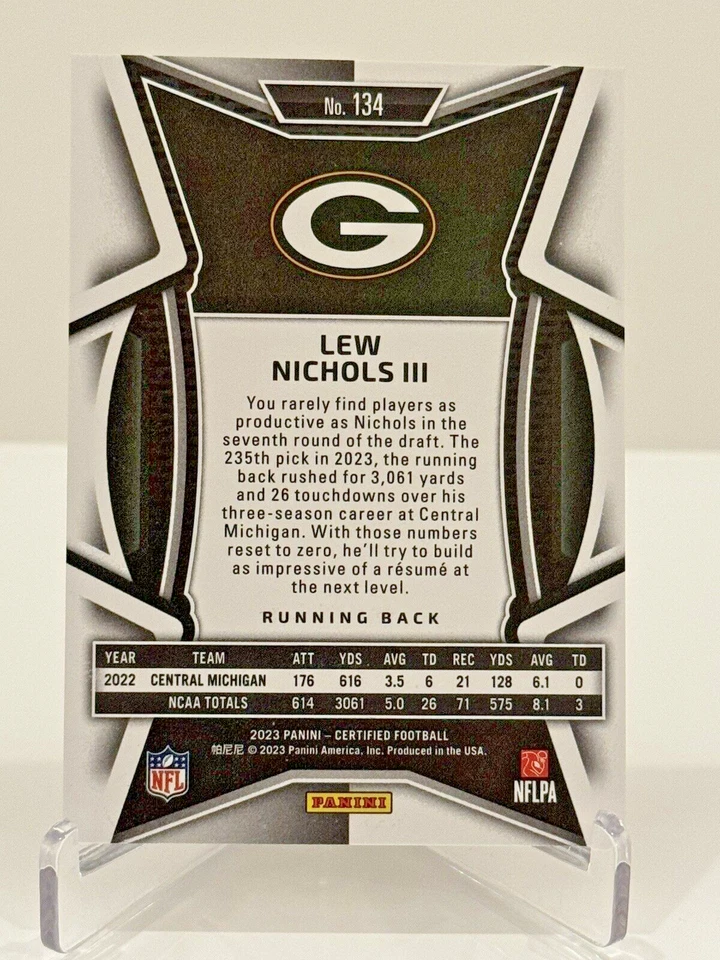 2022 Panini Certified Lew Nichols III Rookie Card #134, 272/275 Bronze - Image 2 of 4