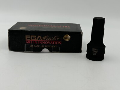 EGA Master 1'' Dr 3/4'' Hexagonal Impact Socket Bit CR-MO Black Finish Protection