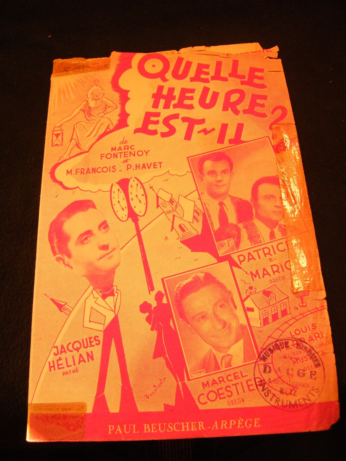 Partition What time is it? Hélian Coestier Patrice Mario Music Sheet