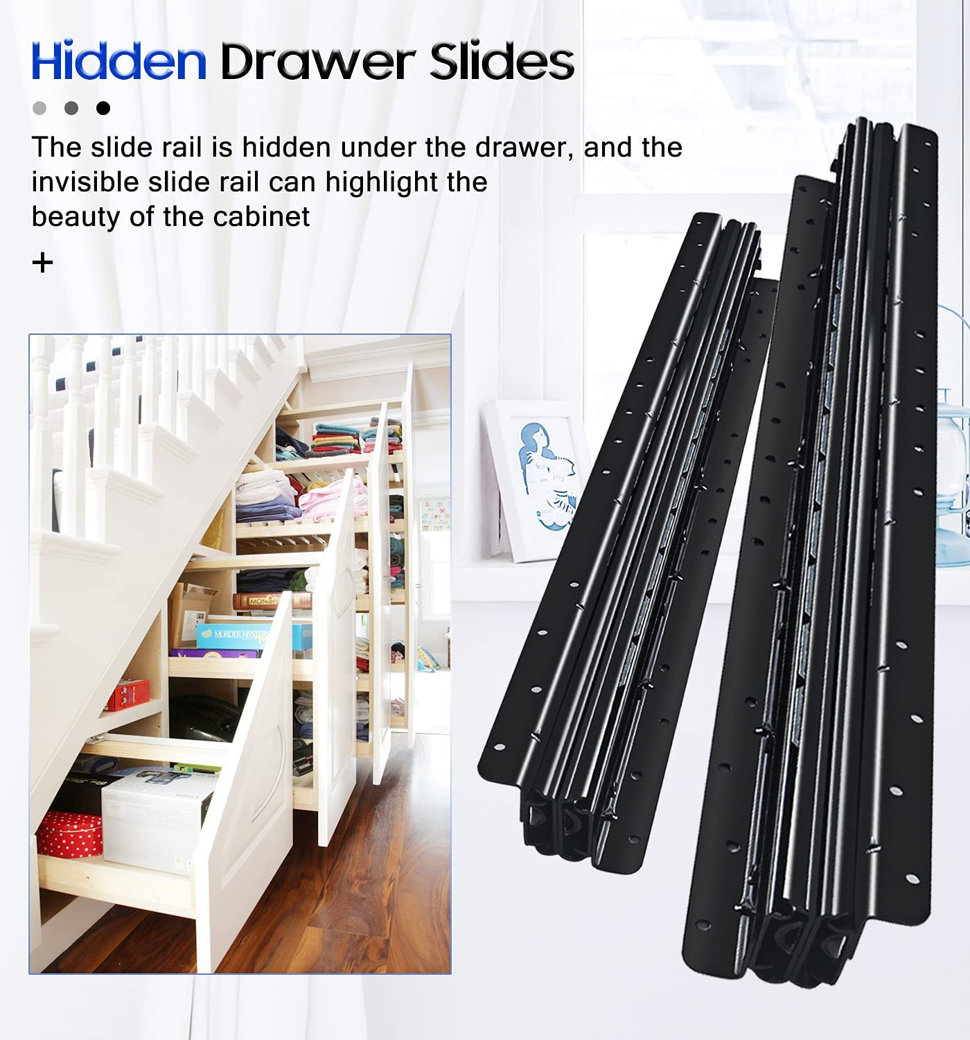 YENUO Undermount Heavy Duty Drawer Slides Full Extension Bottom Mounted 16 24 32