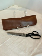 Vintage WISS Pinking Shears Scissors Model C w/Original Leather Case NEWARK NJ