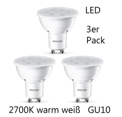 Philips LED Spot 3.5W entspricht 35W GU10 2700K Warm weiß Energie A+ [3er Pack]