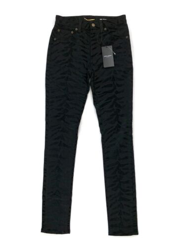 Saint Laurent Jeans YSL Zebra Print - Black - RRP £515 - New - Picture 1 of 9