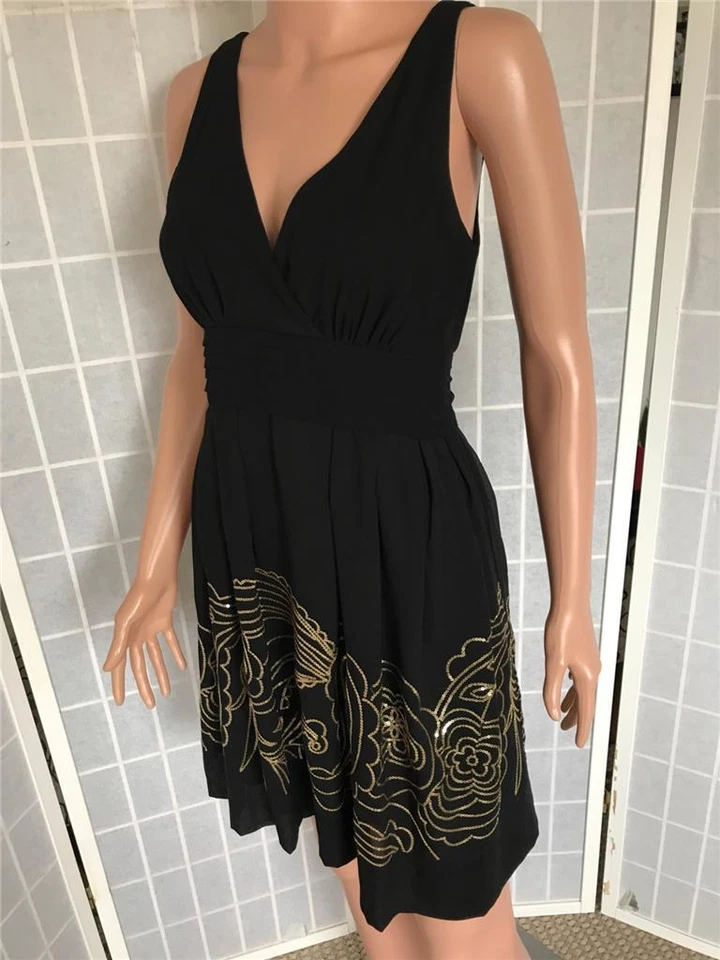 Vestido de fiesta para mujer Johnny Martin 9 semi transparente pequeño negro Foto 3 de 4