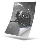 1 x Vinyl Sticker A5 - BW - Abstract Mysterious Owl Fantasy Art #36050