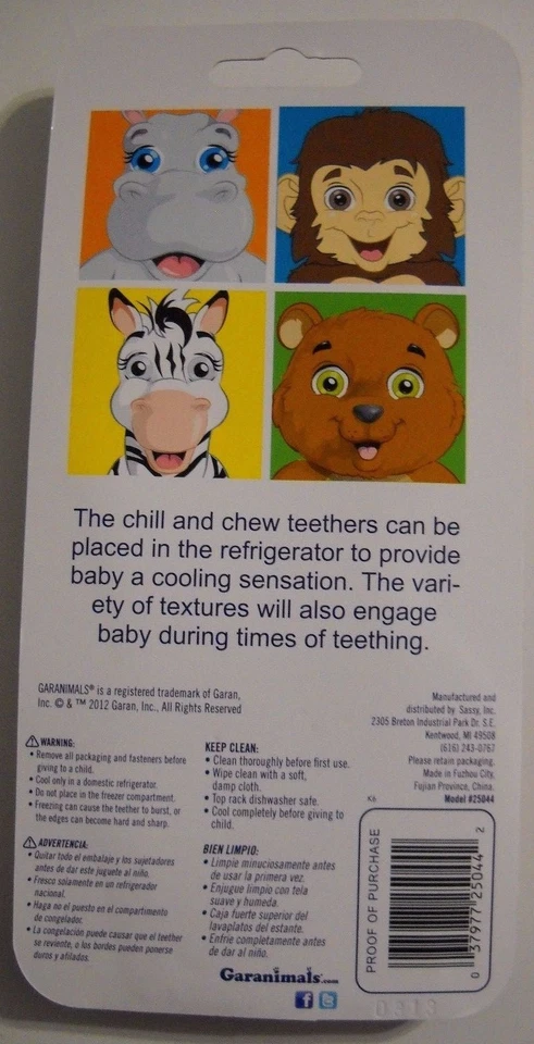 GARANIMALS CHILL AND CHEW TURTLE SNAIL SHAPED TEETHERS NEW IN PACKAGE 3 MONTHS + - Image 2 of 3