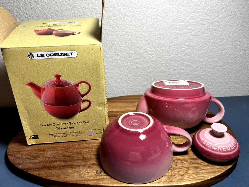 Juego de té para un juego Le Creuset 300 ml rosa pálida 200 ml gres (nuevo en caja) raro Foto 2 de 4