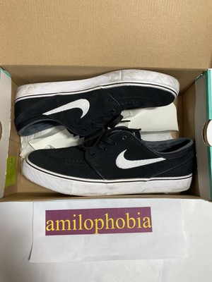Pre-Owned Mens Size 9.5 Black White Nike SB Stefan Janoski Skateboarding  Shoes | eBay