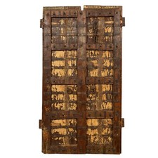 BISCOTTINI Portone Inserti Ferro Antico Legno 2 Ante Vintage Stile Rustico