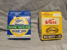 Vintage 11 Kerr & 11 Ball Regular Mason Dome Lids, Open Boxes, Never Used. 