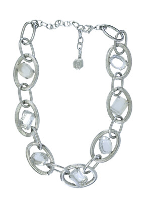 VINTAGE GRAZIANO LARGE LINK CRYSTAL CHUNKY