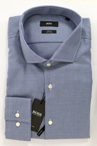 HUGO BOSS Dress Shirt, Mod. Jason, Size 46 / US 18, Slim Fit, Open Blue
