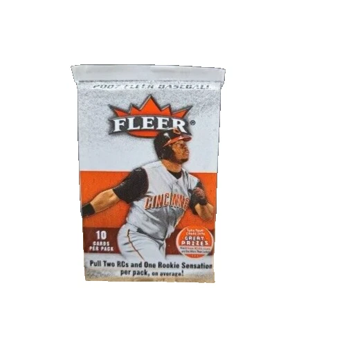 2007 FLEER MLB BASEBALL card Pack, 10 Factory Sealed Trading Cards New - Image 2 of 3