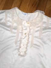 Eve Stillman New York Lacey Night Gown Size Medium Sissy Satin Polyester