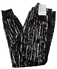 Lularoe Tie Dye Small Jax Joggers Drawstring Black White HTF NEW!