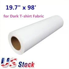 USA 19.7" x 98' Roll Eco-Solvent Printable Heat Transfer Vinyl White Color