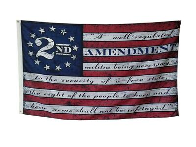 3x5FT 2nd Amendment American USA 13 Star Flag NRA Banner Gun Rights Patriot Ross