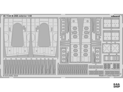 1/48 B-26B Marauder Exterior Photo-Etched Parts For ICM Edu481144 Plastic Model