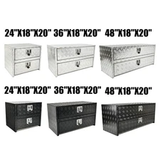 Aluminum 24"/36"/48"X18"X20" Underbody Truck Tool Box w/Drop Door & Drawer