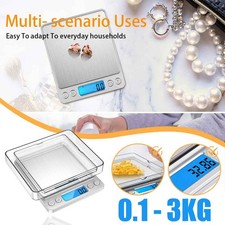Digital Food Scale Weight Grams OZ, 3kg /0.1g Kitchen Scale for Cooking Baking