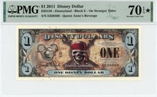2011 $1 Disney Dollar On Stranger Tides PMG 70 ✮ EPQ TOP POP (DIS158)