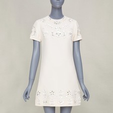 VALENTINO 2021 Bridal San Gallo ivory floral crystal dress IT40 S Meghan Markle