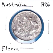 1926m&sy Australia 1 Florin (KM-27) .3364 ASW Silver!! [Melbourne & Sydney Mint]