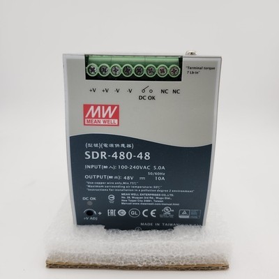 Mean Well SDR-480-48 DIN Rail Power Supply 48V 10A 480W High Efficiency